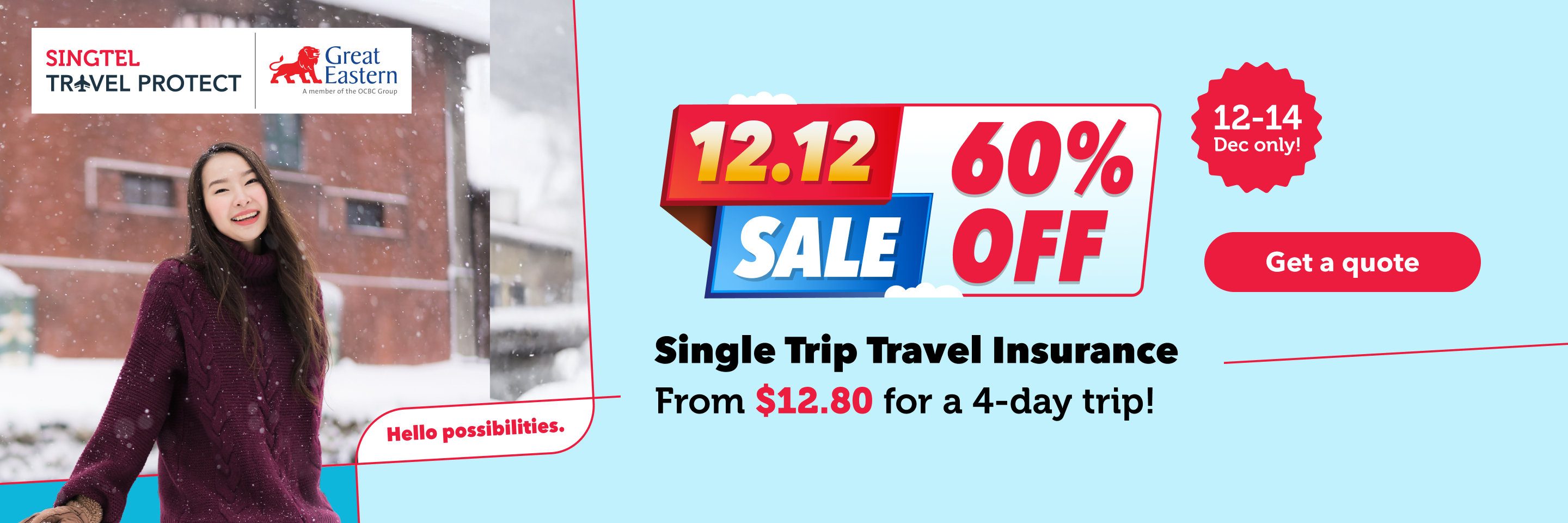 Singtel Travel Protect - 55% off Single Trip Plans