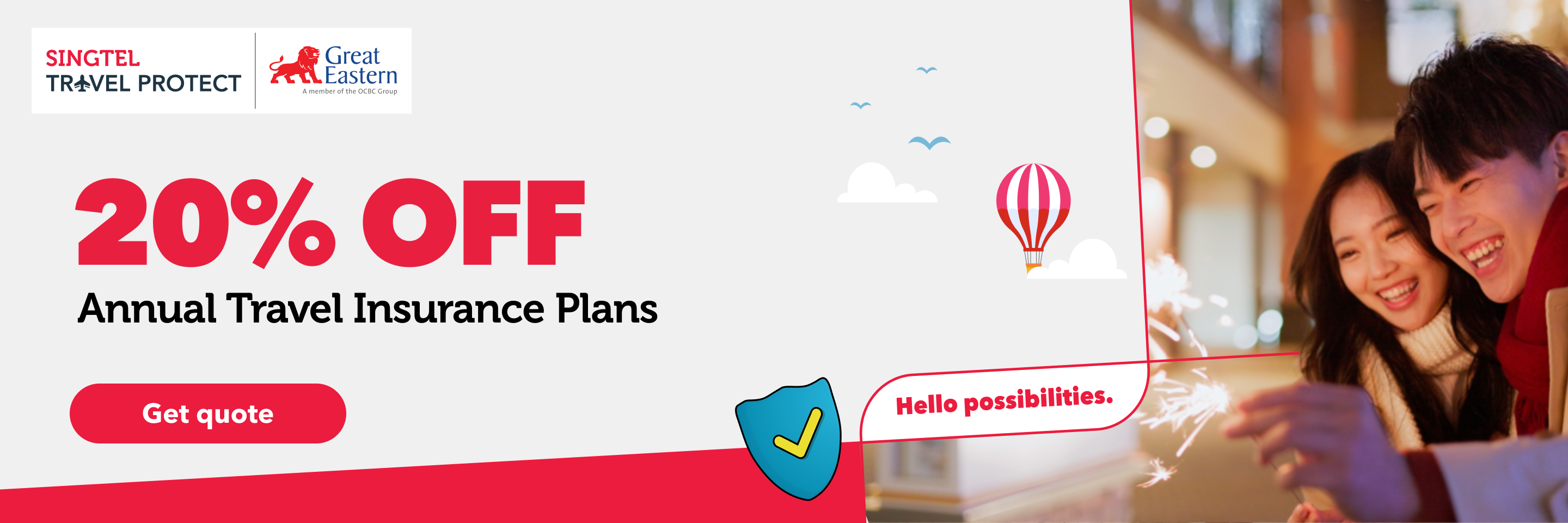 Singtel Travel Protect - 55% off Single Trip Plans