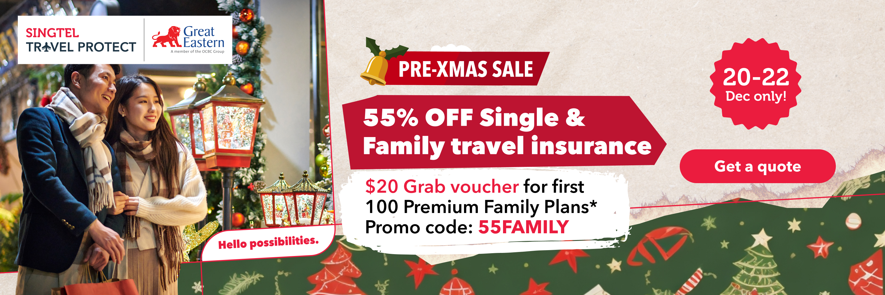 Singtel Travel Protect - 55% off Single Trip Plans